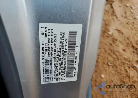 2011 Honda Odyssey Exl z USA, uszkodzony, nr VIN 5FNRL5H65BB016848